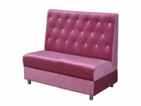 粉紅色絨布款拉水晶扣沙發