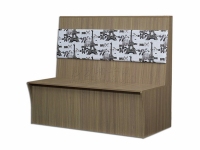 簡約木紋板式餐廳卡座沙發