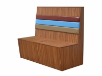 簡潔時尚木紋板式長條卡座