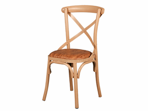 熱銷時尚鐵藝木紋叉背椅子