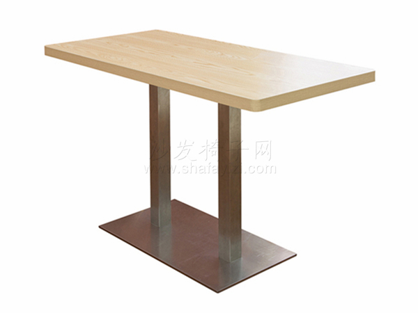 加厚款三胺板快餐鋼木桌子