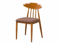 北歐風格鐵藝木紋西餐椅子