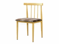 鐵藝水曲柳木紋西餐廳椅子