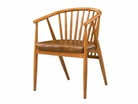 木紋色鐵藝扶手西餐廳椅子