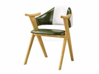 北歐風鐵藝木紋色扶手椅子