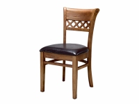 美式風格實木皮革坐墊椅子