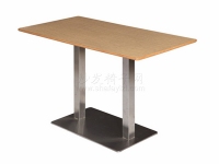 長方形多層板鋼木餐廳桌子