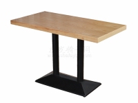 鑄鐵腳松木拼接板鋼木桌子