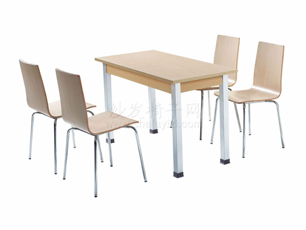 員工食堂分體鋼木餐桌椅子