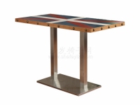 不銹鋼腳長方形主題西餐桌