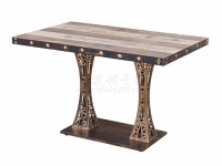 巴黎塔立柱磁磚面復古餐桌