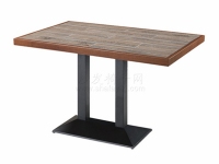 實木包邊復古瓷磚臺面餐桌