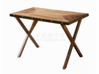 實木交叉腳工業風主題餐桌