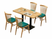 鋼木桌配鐵藝木紋餐廳椅子