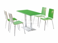 綠色時尚鋼木分體快餐桌椅