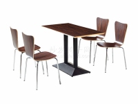 鋼木材質面館一桌四椅組合