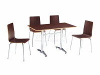 現代風格簡約鋼木快餐桌椅