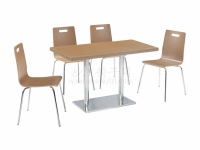 加厚款臺面餐桌配鋼木餐椅