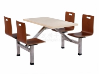 大學食堂連體式四人位桌椅