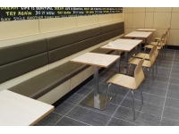 漢堡店板式靠墻卡座和桌椅